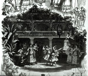 リラスパスティア酒場のカルメン、ジョルジュビゼー作のオペラのシーン（1838-75） 作： French School